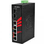Switch: 4 x 10/100/1000BaseT(X) PoE+, 1 x 10/100/1000BaseT(X), 2 x SFP, -40 kuni 80&deg;C, mittemanageeritav, DIN, 12-36VDC