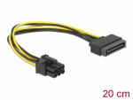SATA Toitekaabel 15pin - 6 pin PCI Express, 0.21m