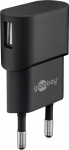 USB laadija, 1 x USB port k&uuml;ljel, 100-240V > 5V 1A, 5W, must
