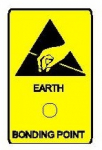ADHESIVE LABEL "EARTH BONDING POINT" - 25x45mm Packages of 10