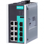 12-port full Gigabit managed Ethernet switch,8 Gigabit T(X) ports, 4 Gigabit SFP slots, -40 to 75&deg;C operating temperature