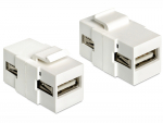 Keystone moodul: USB 2.0 A F / F, valge