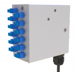 FO DIN-rail karp 12xSCA simplex singlemode adapteritega