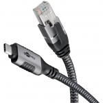 USB-C 3.1 - RJ45 Ethernet kaabel, 1.0m, 5 Gbit/s, tekstiilist kattega