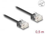 V&otilde;rgukaabel Cat6 UTP 0.5m, must, CU, Ultra Slim, l&uuml;hikese pistikuga