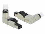Modularpistik RJ45 Cat6a &uuml;hekiulisele/mitmekiulisele, 23-26 AWG, t&ouml;&ouml;riistavaba, nurgaga