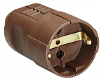 Toitepesa CEE7/7, 16A / 250V, maandusega, pruun