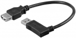 USB 2.0 pikenduskaabel A - A nurgaga paremale 0.3m, must