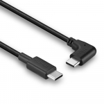 USB-C kaabel 1.0m, USB 2.0, 480Mbps, parempoolse nurgaga, must
