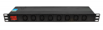 Toitepaneel 19" 1U, ees 8xC13, taga 6xC19, ampermeeter, IEC320 C20 16A / 250V toitepistik