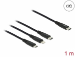 USB 2.0 kaabel C - USB-C, Micro - B, 8-pin Lighting, 1.0m, must