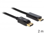 Displayport - HDMI kaabel 2.0m, must (sign suund DP>HDMI)