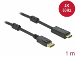 Displayport - HDMI kaabel 1.0m, 1.2, 4K@60Hz, ferriitidega, (sign suund DP>HDMI)(Active), must