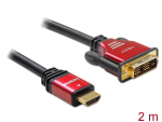 HDMI - DVI-D Single Link kaabel 2.0m, kullatud, 1920x1200@60Hz (sign suund HDMI > DVI)