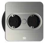 Pistikupesa Twist 2 2 x CEE7/3 2.0m, roostevaba terase imitatsioon, nurkne