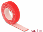 Takjapael rullis 13mm x 1.0m HOOK and LOOP, punane