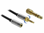 3.5mm pikenduskaabel 0.5m, 3pin, lisaks kaasas 6.35mm &uuml;leminek