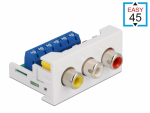 Easy 45 moodul: 3x RCA (F) - Terminal block 22.5mm x 45mm