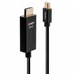 Mini DisplayPort - HDMI kaabel 1.0m, must 4096x2160@60Hz (active)