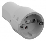Toitepesa CEE7/7, 16A / 250V, maandusega, kaitsva kummist &uuml;mbrisega, hall