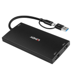 Konverter USB-A ja C (M) - 2 x HDMI (F)