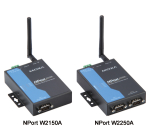 RS-232/422/485 802.11a/b/g WLAN Server, 2 porti, -40 kuni 75&deg;C