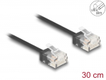 V&otilde;rgukaabel Cat6 UTP 0.3m, must, CU, Ultra Slim, l&uuml;hikese pistikuga