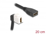 Keystone moodul: HDMI F / F, 90&deg; nurgaga, kaabli pikkus 20cm, 8K@60Hz, valge