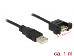 USB 2.0 pikenduskaabel paneelile USB2.0 (M) - USB 2.0 (F), 1.0m, must