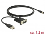 Antennikaabel 1.2m M8 pesa - DB9 RS-232 (F) USB-A (M)