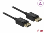 DisplayPort kaabel 6.0m, kullatud, kolmekordne varje, 8K (7680x4320@60Hz), coaxial, must