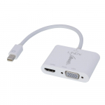 &Uuml;leminek Mini DisplayPort (M) - HDMI (F), 4K@60Hz, VGA (F) 1200p 0.15m, valge