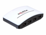 USB 3.0 hub, 4 porti, valge, lisatoitega