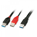 USB 3.0 Y-kaabel A - 2 x A 1.0m, must
