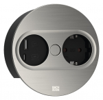 Pistikupesa Twist 2 1 x CEE7/3 2.0m, 1 x USB-A, 1 x USB-C, roostevaba terase imitatsioon