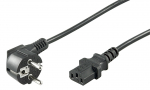 220V Toitekaabel 3.0m, must, CEE 7/7 pistik nurgaga - C13