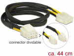 Pikenduskaabel EPS 8pin (2x 4pin) (M) - EPS 8pin (F), 0.44m
