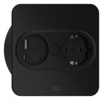 Pistikupesa Twist 2 1 x CEE7/3 2.0m, 1 x USB-A, 1 x USB-C, matt must, nurkne