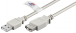 USB 2.0 pikenduskaabel A - A 3.0m, USB sertifikaadiga, hall