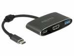 &Uuml;leminek USB-C (M) - HDMI 4K@30Hz, 1x USB 3.1, 1x USB-C, lisatoite v&otilde;imalus
