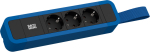 Toitepaneel 3 x Schuko 2.0m, rihmaga, 261x64x45mm, must/sinine