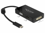Konverter USB-C (M) - VGA / HDMI / DVI, sobib ka thunderbolt 3&acute;ga, must