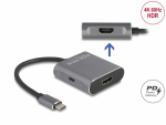 USB-C splitter 1 sisse / 2 v&auml;lja HDMI (F) 3840x2160@60Hz MST USB-C PD kuni 100W