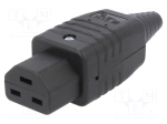 Toitepesa kaablile, C21 otse 16A must IEC 60320