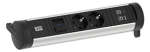Toitepaneel Cycle 2 x CEE7/3, l&uuml;litiga, 1 x USB-A, 1 x USB-C, 314x84x65mm, must/hall