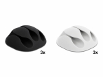 Juhtme hoidik 3-le kaablile (6tk), isekleepuv, must/valge