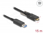 USB 3.2 kaabel A - C 15.0m, 10Gbps, USB-C kruvidega, Active Optical