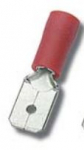 Faston pistik 4,8x0,8mm 0,25...1,5mm2 juhtmele, punane, 100tk