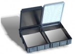 SNAPBOX4 transparent cover with spring ESD black - int. 68X57X15mm