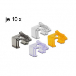 Vahetusklambrid RJ45 pistikule -l&auml;bipaistev, must, lilla, oranž, 10tk igat v&auml;rvi